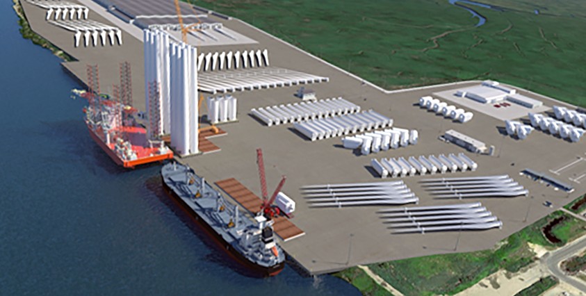 rendering of windport facility on water front