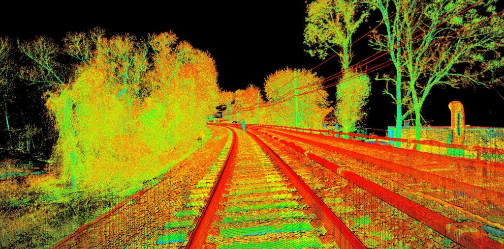 survey hd laser scan of train tracks