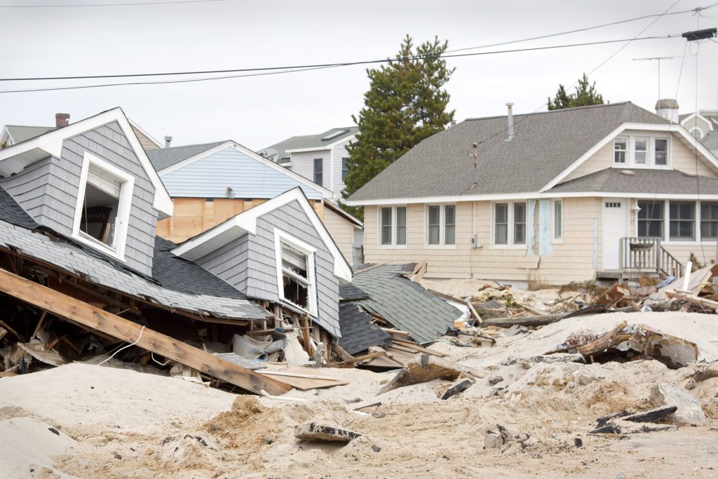 super storm sandy houses destroyed on beach