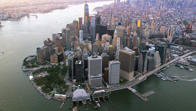 picture of the manhattan from the sky