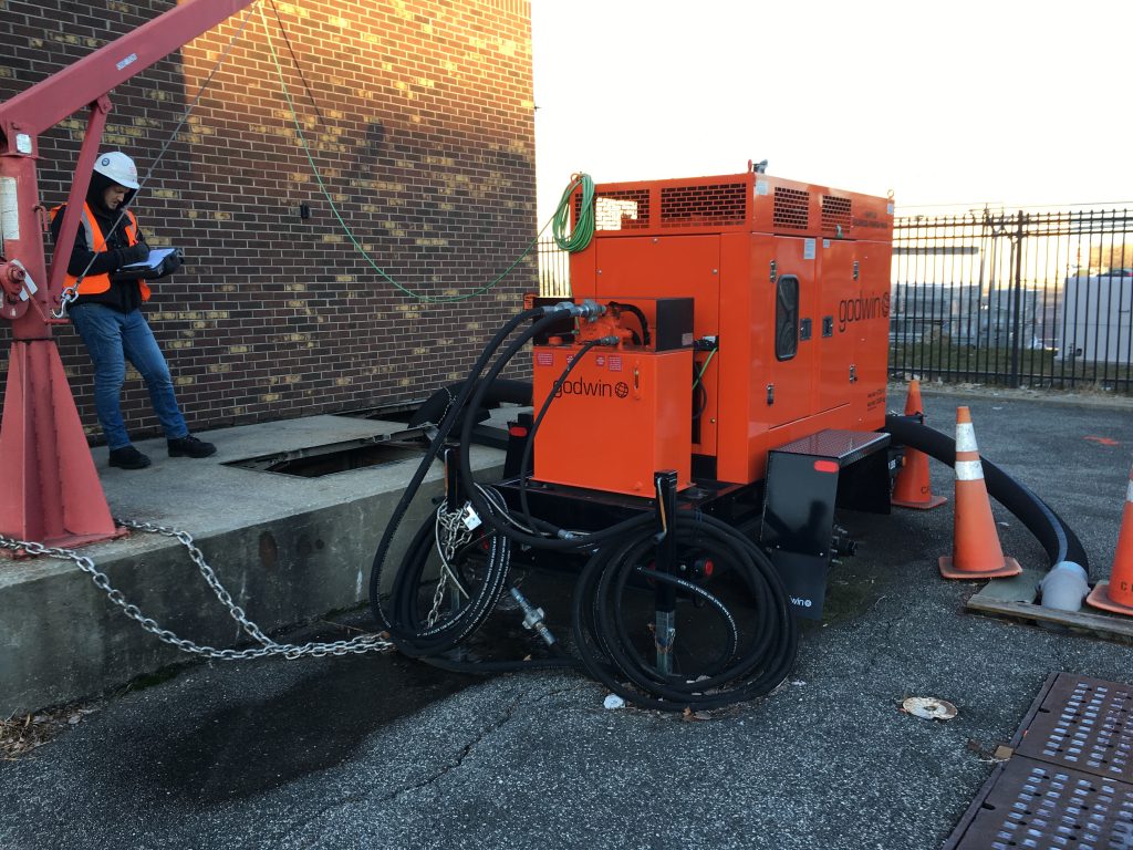 red pumping equipment