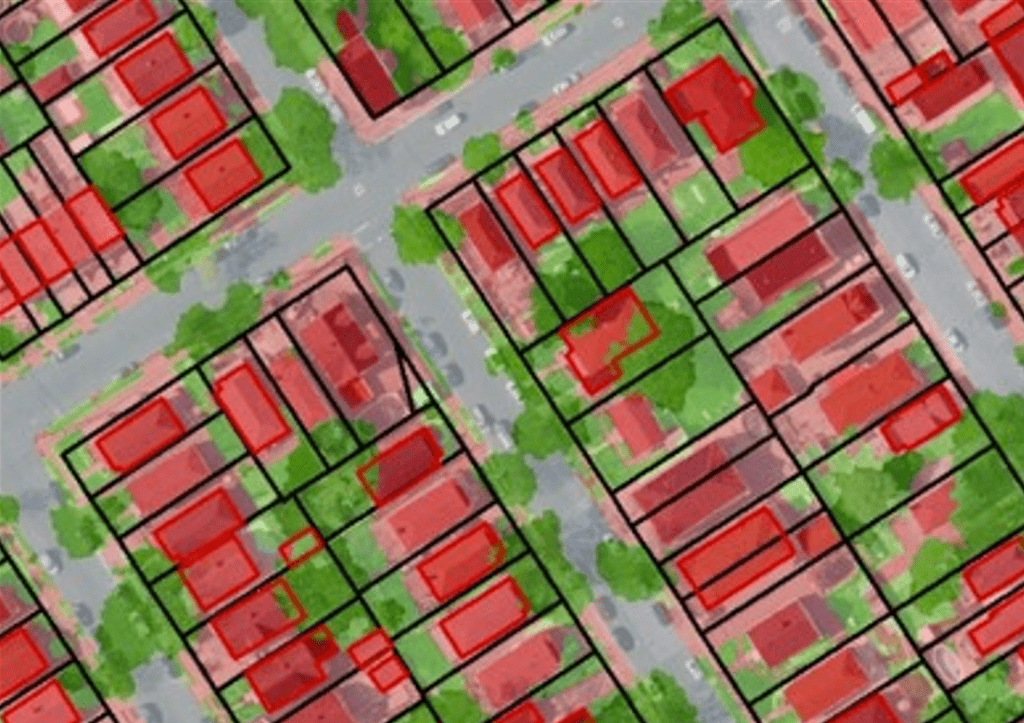 red and green gis map