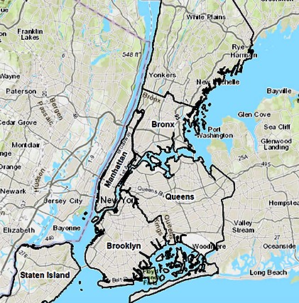map of nyc boroughs with outline