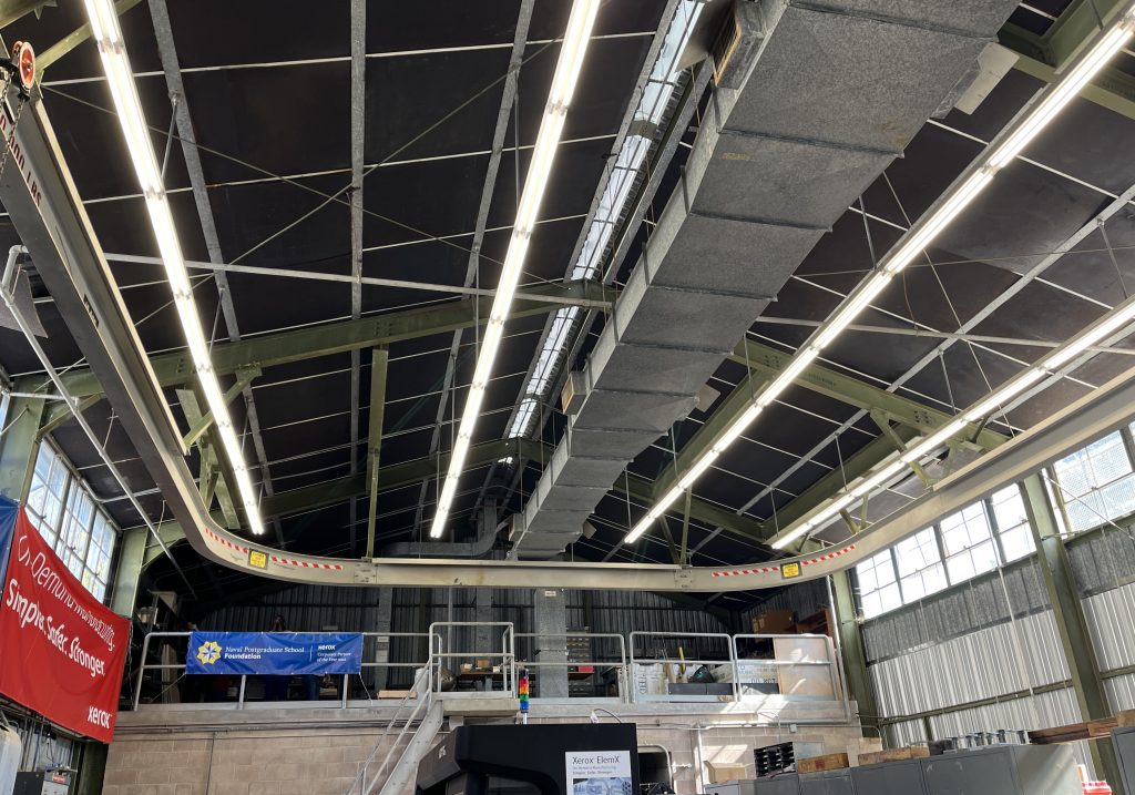 view of inside ceiling and roof of metal building