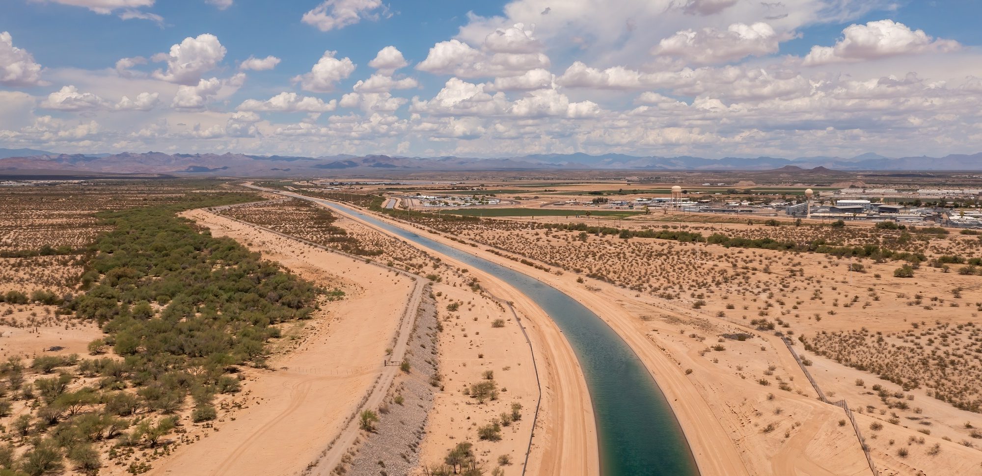 aerial view of colorado river irrigation canal