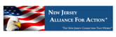 updated nj alliance for action logo - eagle with american flag with text on blue background