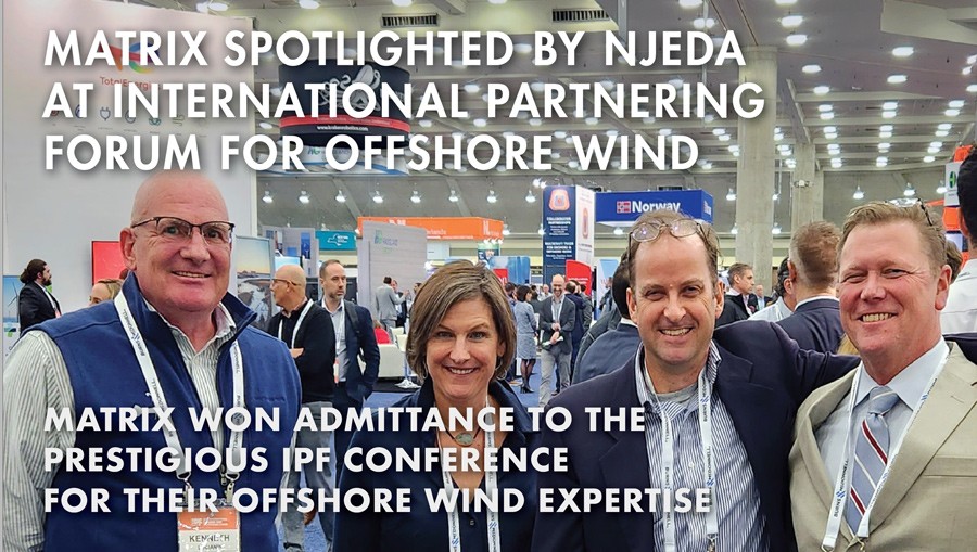 4 matrix employees at ipf offshore wind conference with text over image