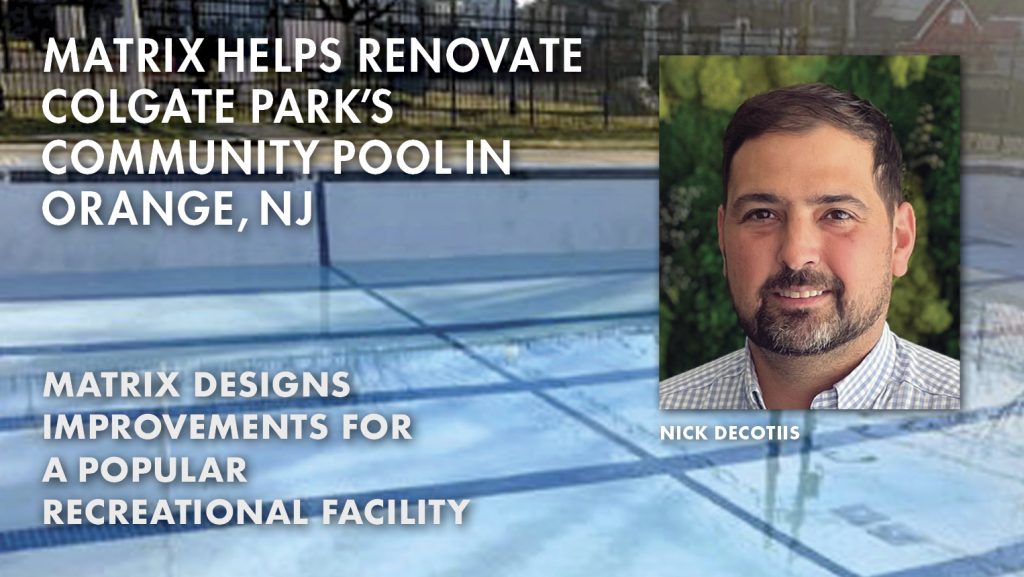 headshot of nick decotiis over pool background with text on graphic