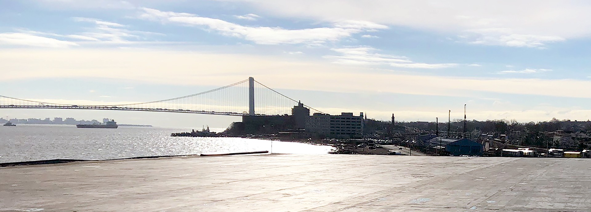 view of bridge from a roof during the day