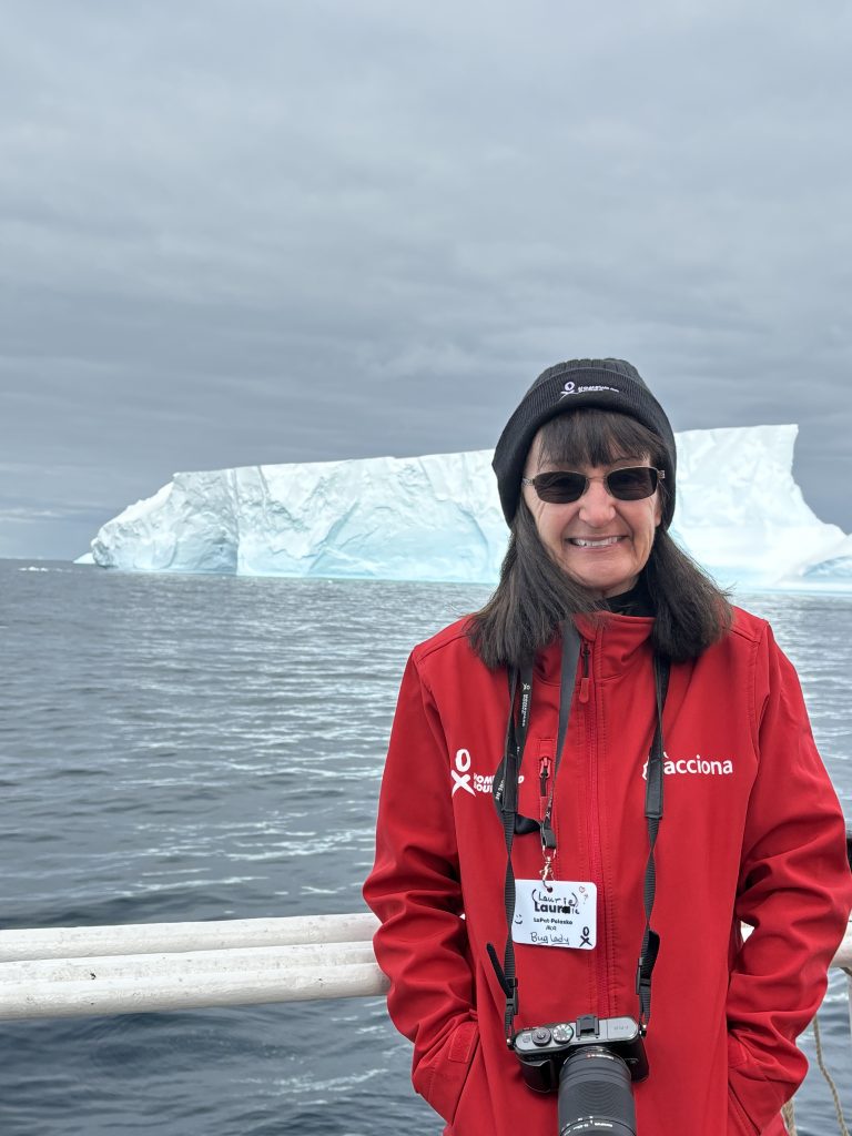 laurie in front of iceberg