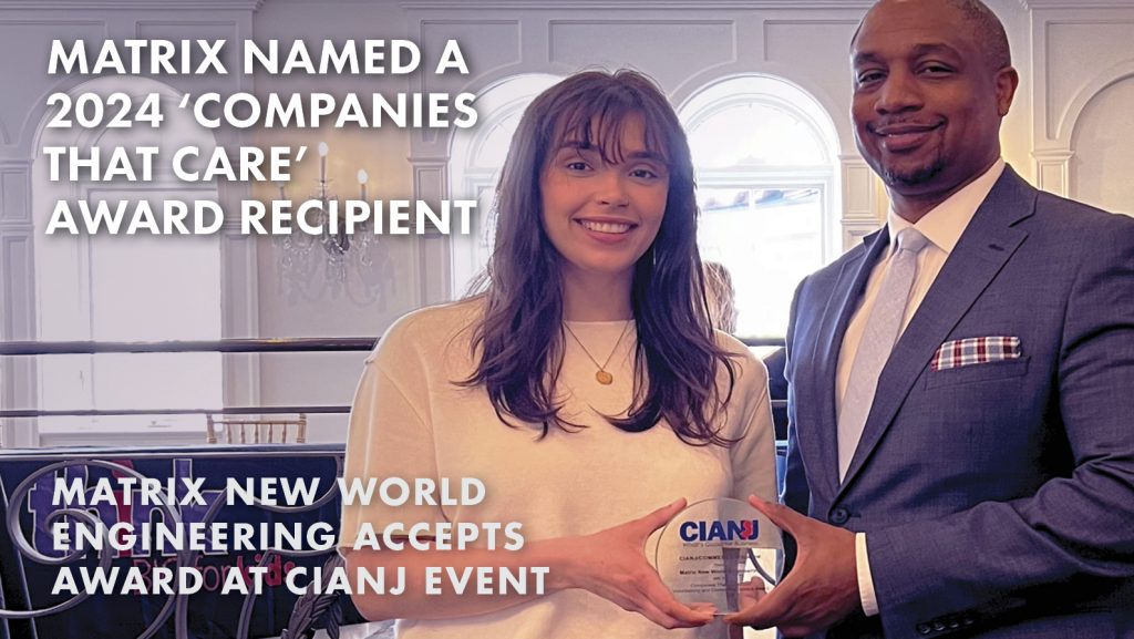 nicole lucianin and phil scot holding cianj award with text on image